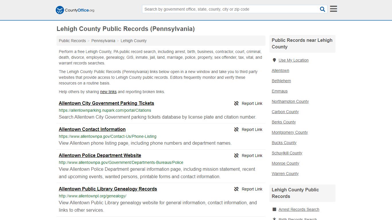 Public Records - Lehigh County, PA (Business, Criminal ... - County Office
